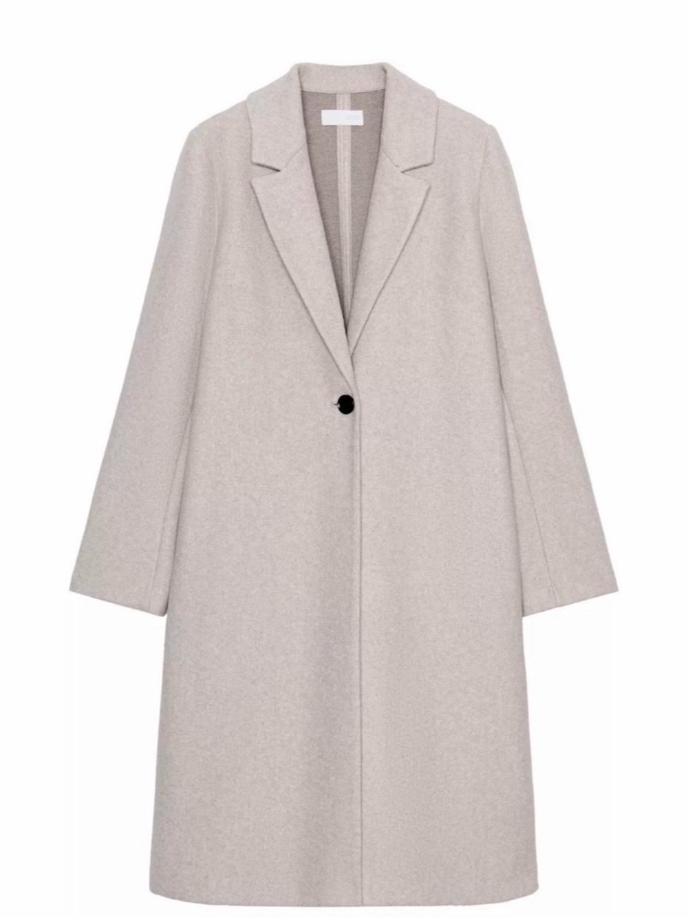Zara Womens Basic Soft Coat in Mink Marl